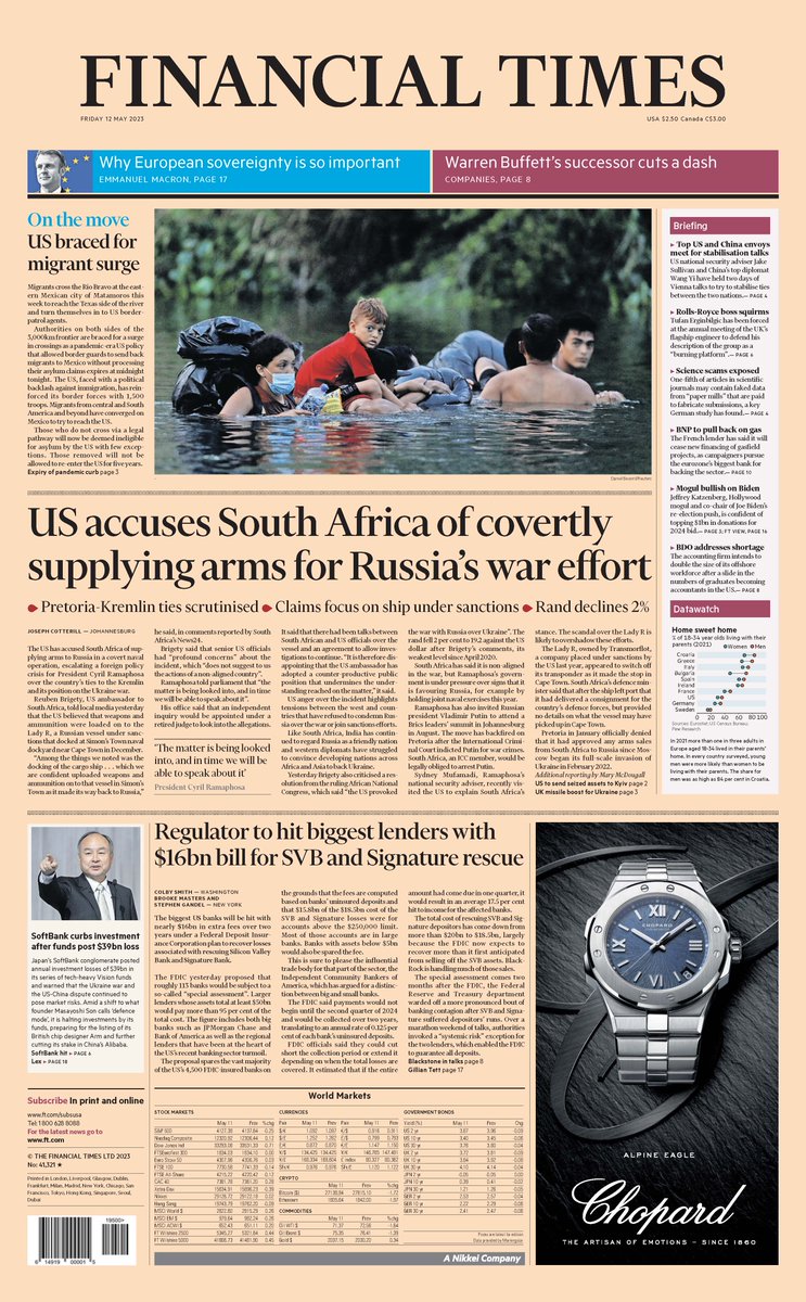 US accuses SA on supplying arms to Russia May 2023